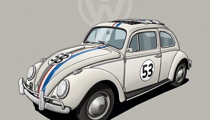 Autos clásicos llevados a la caricatura 